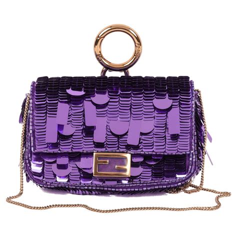 fendi nano baguette purple sequin|fendi nano baguette charm.